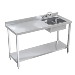 Mesa de lavado 1 pozuelo patas cuadradas
