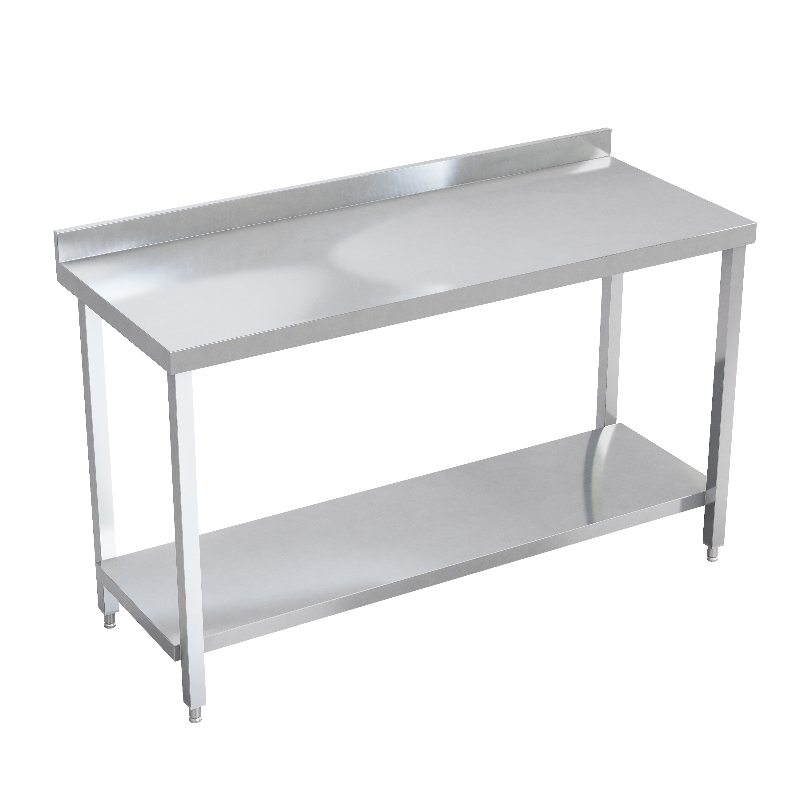 Mesa con salpicadero 1 entrepaño pata cuadrada