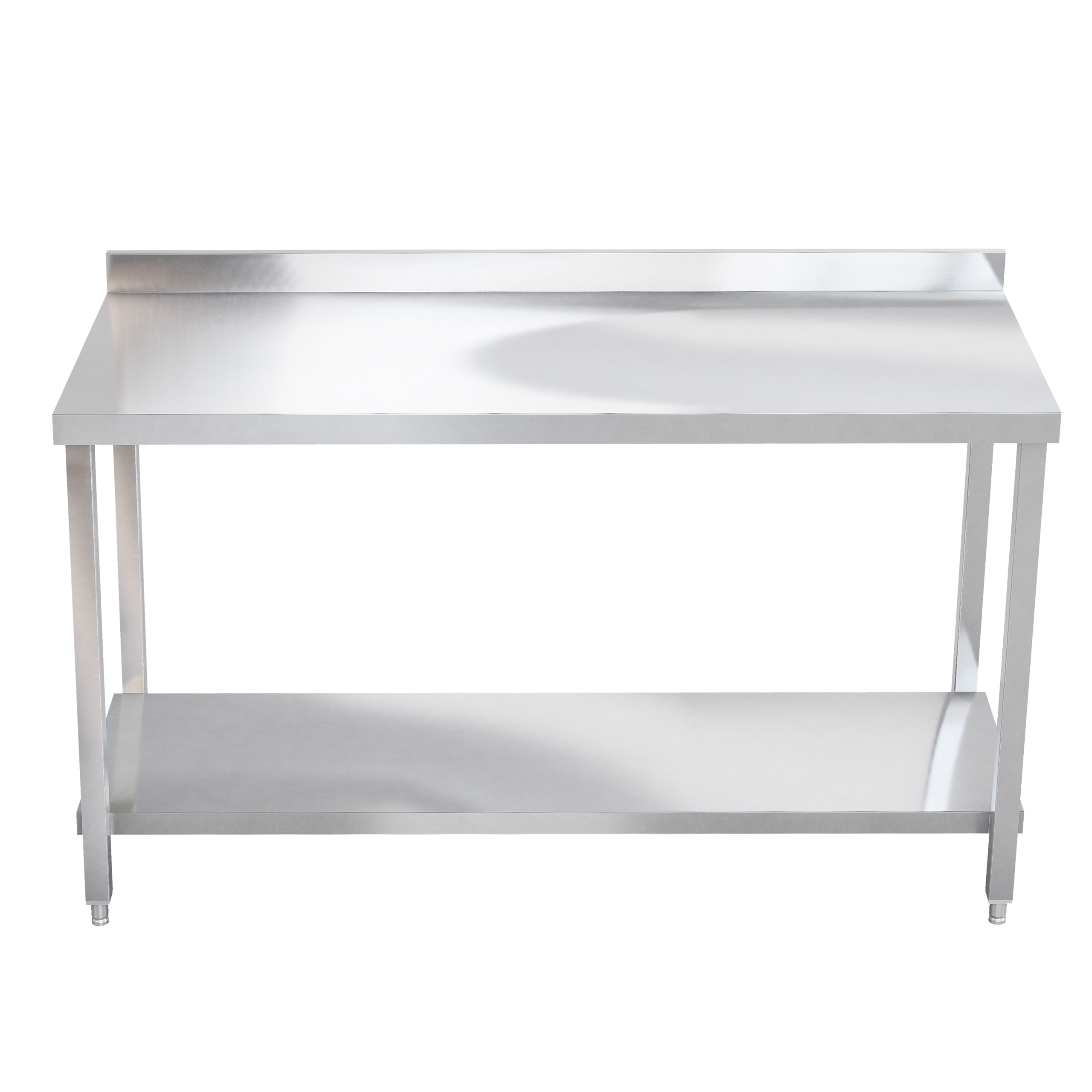 Mesa con salpicadero 1 entrepaño pata cuadrada - Imagen 2
