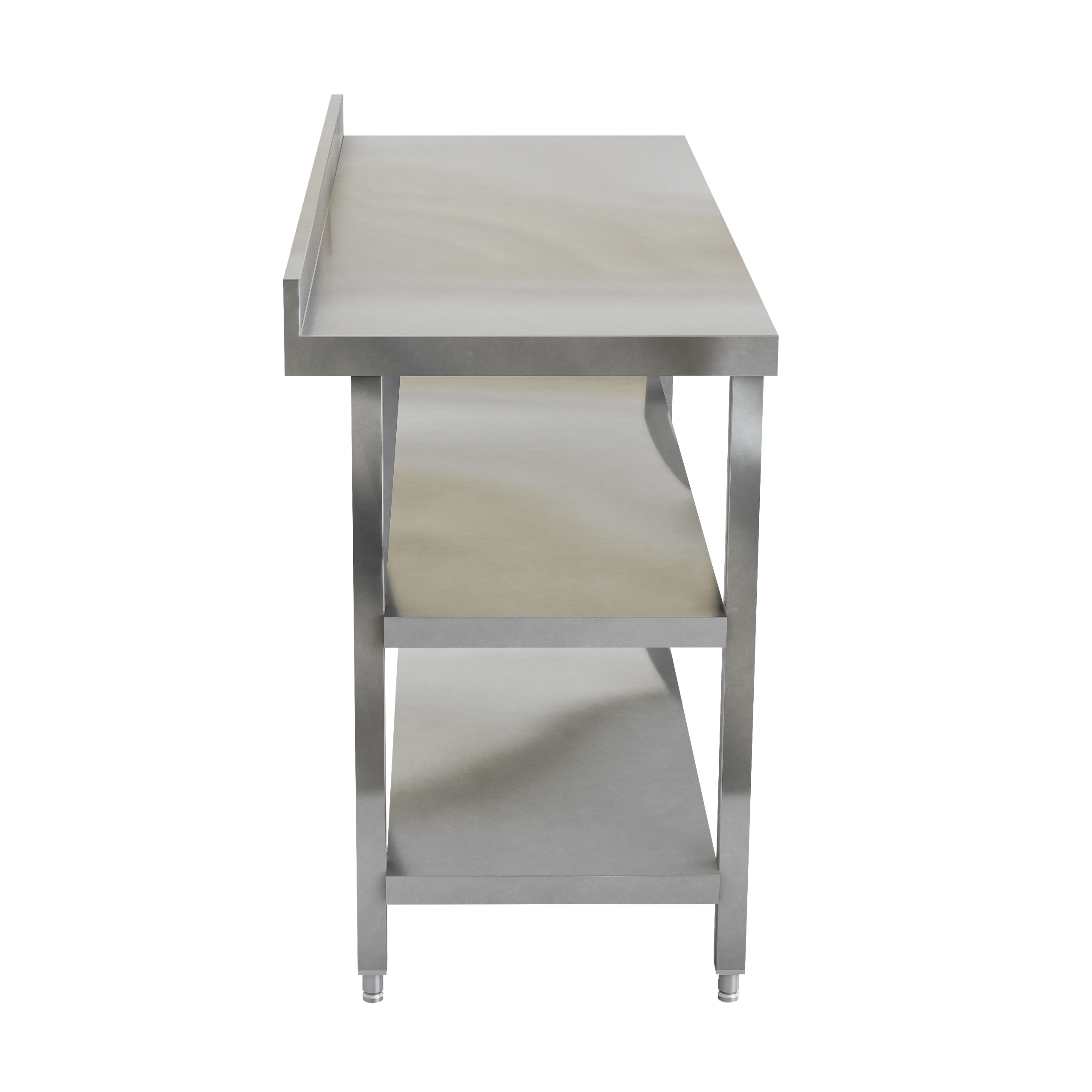 Mesa con salpicadero doble entrepaño pata cuadrada - Imagen 3