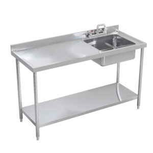 Mesa de lavado 1 pozuelo patas redondas