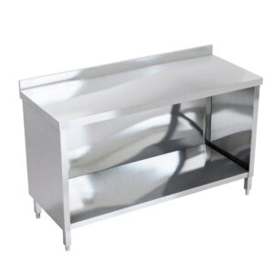 Mesa tipo nave 1 entrepaño con salpicadero