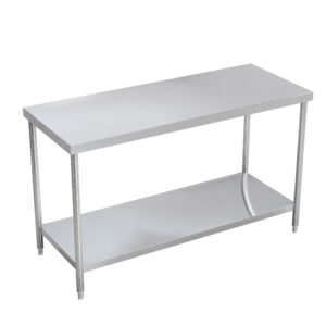 Mesa lisa con entrepaño pata redonda