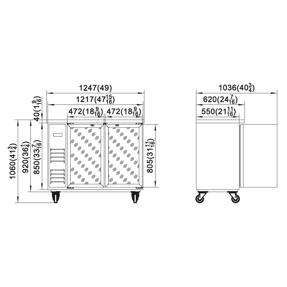 Back bar Nordik KBB49-2G-24 - Imagen 2
