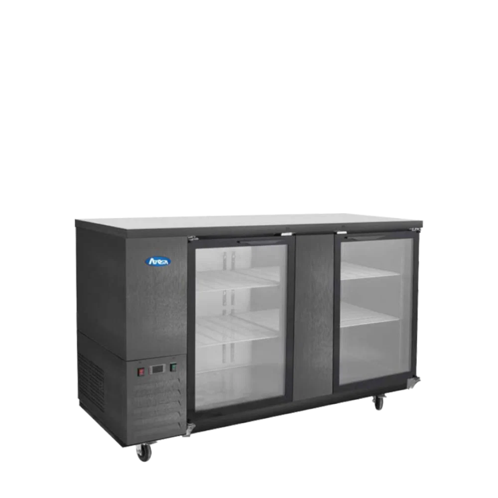 BACK BAR NEGRO PUERTA DE VIDRIO 122CM - ATOSA
